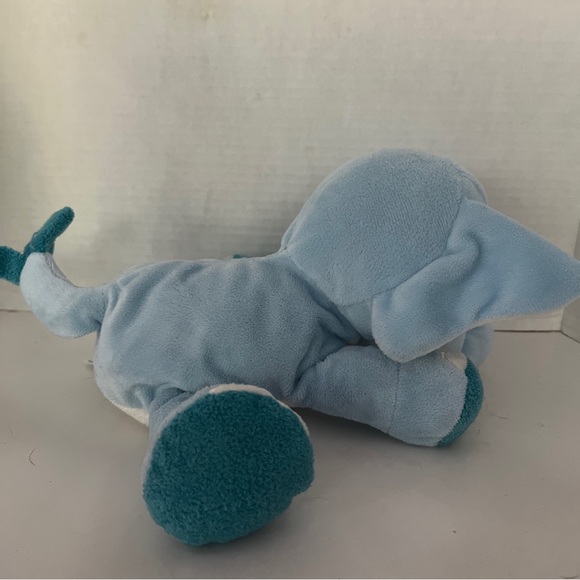 BABIES TOY R US 2013 BABY Light BLUE ELEPHANT STUFFED ANIMAL PLUSH Rattle 14” L - Picture 5 of 9